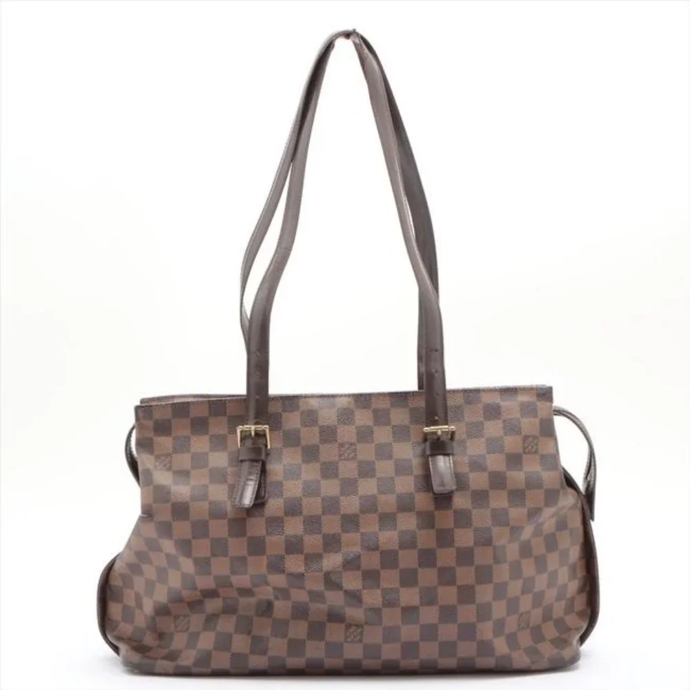 Louis Vuitton Chelsea Damier Ebene Tote Brown Monogram Canvas Shoulder B… - Picture 5 of 12